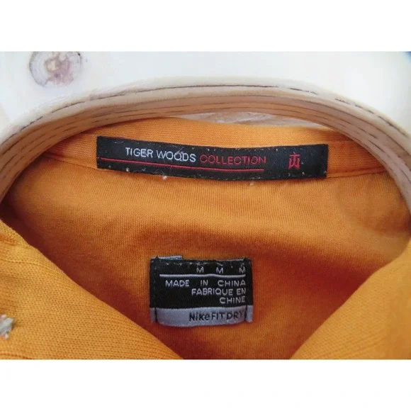 Vtg Virginia Cavaliers Polo Shirt Mens Medium Orange Nike Tiger Woods Golf UVA - Picture 5 of 10